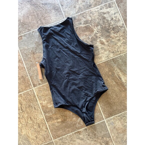 Skims Fits Everybody High Neck Bodysuit Onyx Size Medium - Picture 10 of 11
